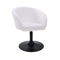 Kosmetická židle VENICE na černé kulaté podstavě - bílá
