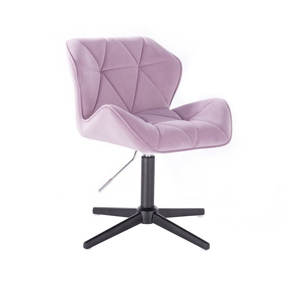 Kosmetická židle MILANO VELUR na černém kříži - fialový vřes