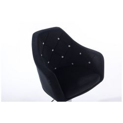 Barová židle ROMA VELUR na černé podstavě - černá