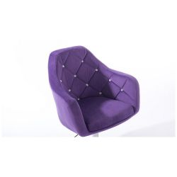 Barová židle ROMA VELUR na černé podstavě - fialová