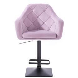 Barová židle ROMA VELUR na černé podstavě - fialový vřes